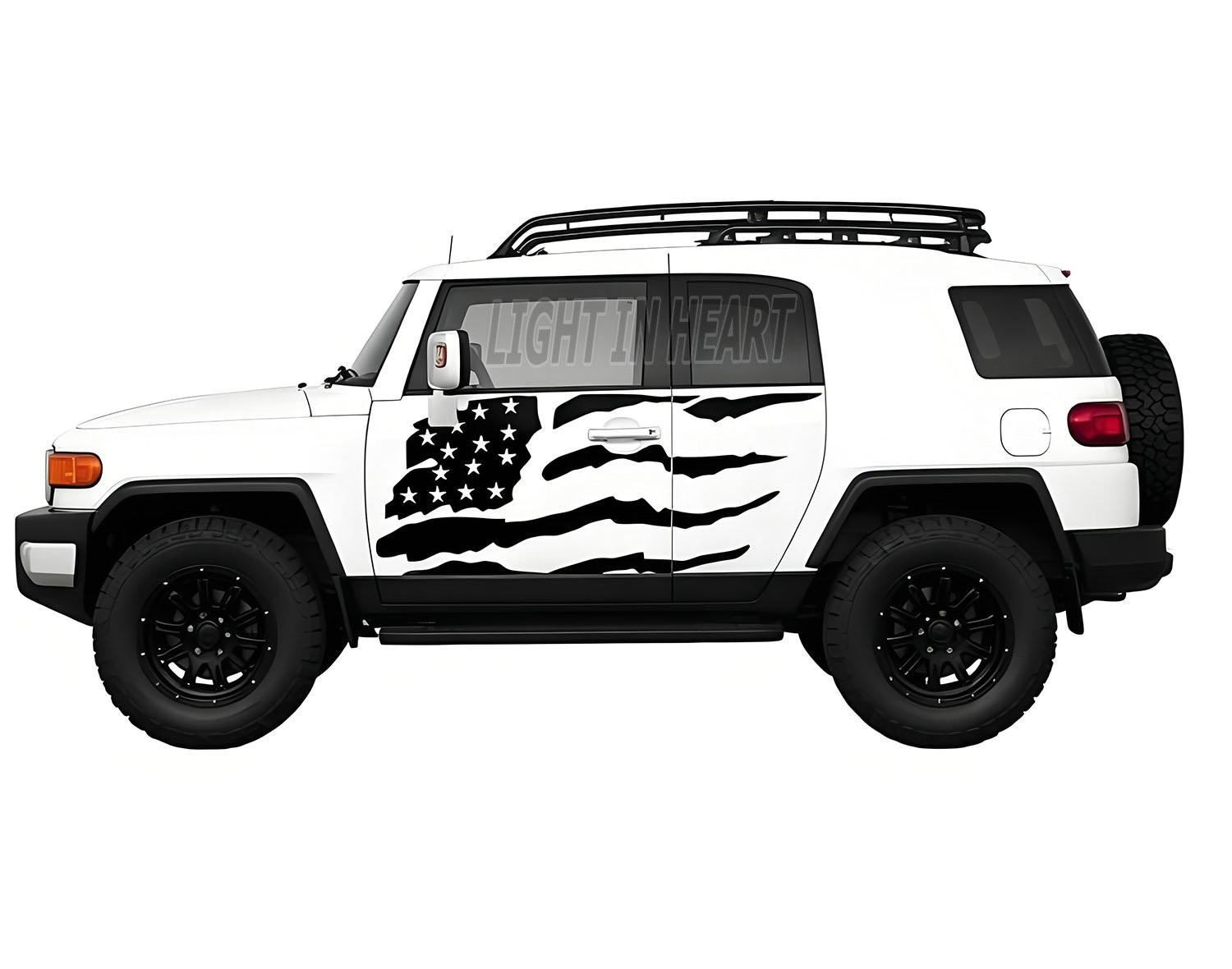 Fit For Toyota FJ Cruiser Graphics Sticker American Flag Stripe Side Door Decals