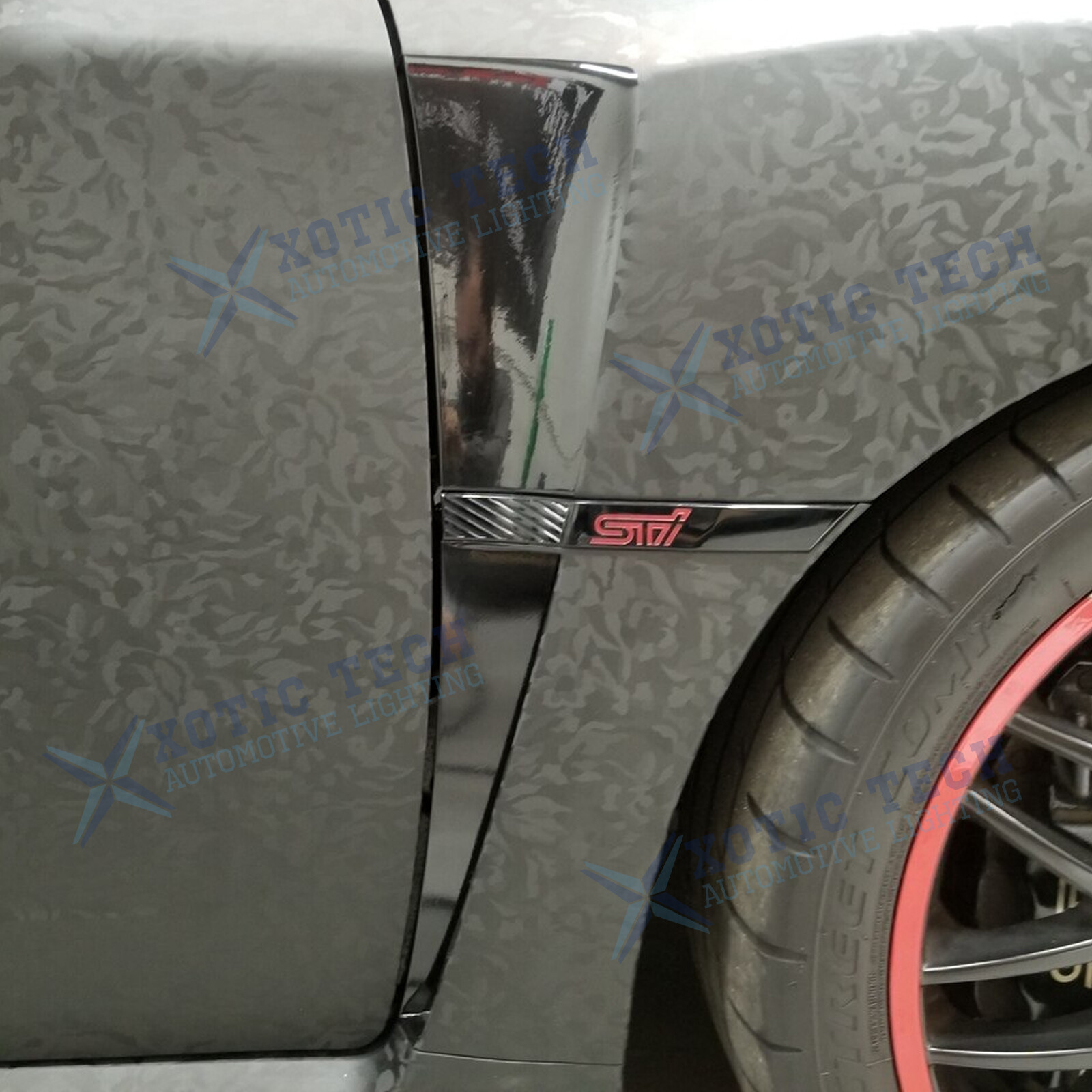 Black Front Fender Upper & Lower Air Vent Sticker for Subaru WRX STI 2015-2021