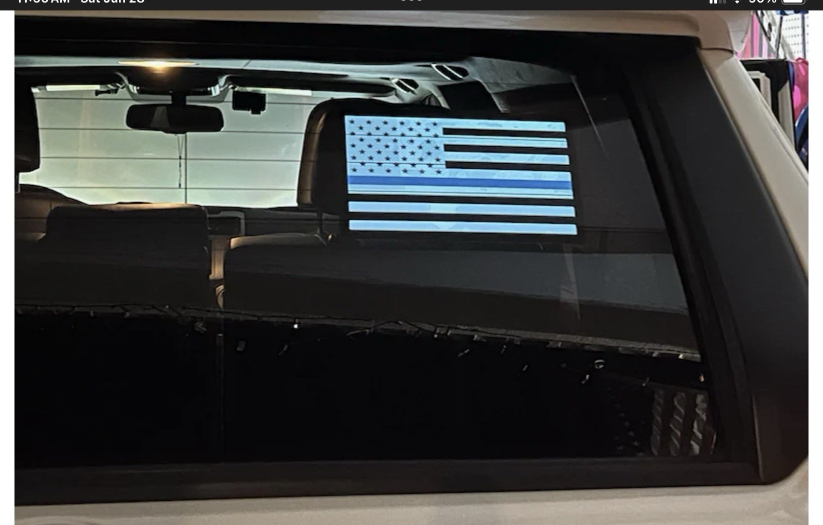 Thin Blue Line Light Up Flag Decal Car Truck SUV Window