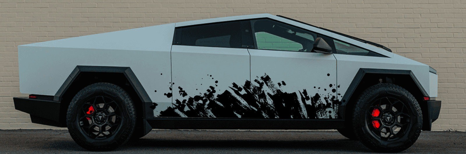 Tesla Cybertruck 2023-2025 Side Mud Cyberbeast All Models Graphic Decal Set 2PC