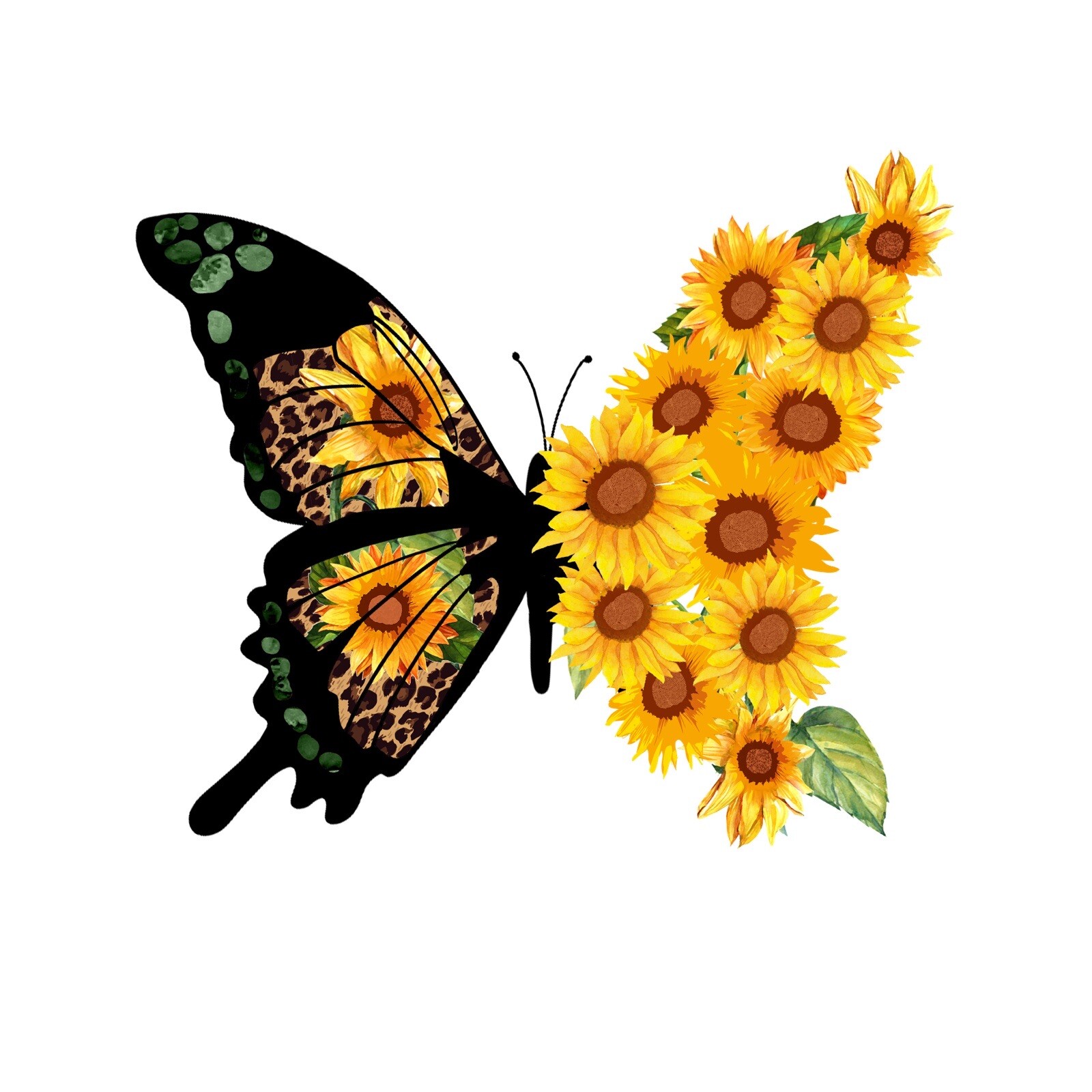 4” Butterfly Sticker Boho Shabby Chic Sunflower Waterproof Bumper Hippie Hippy