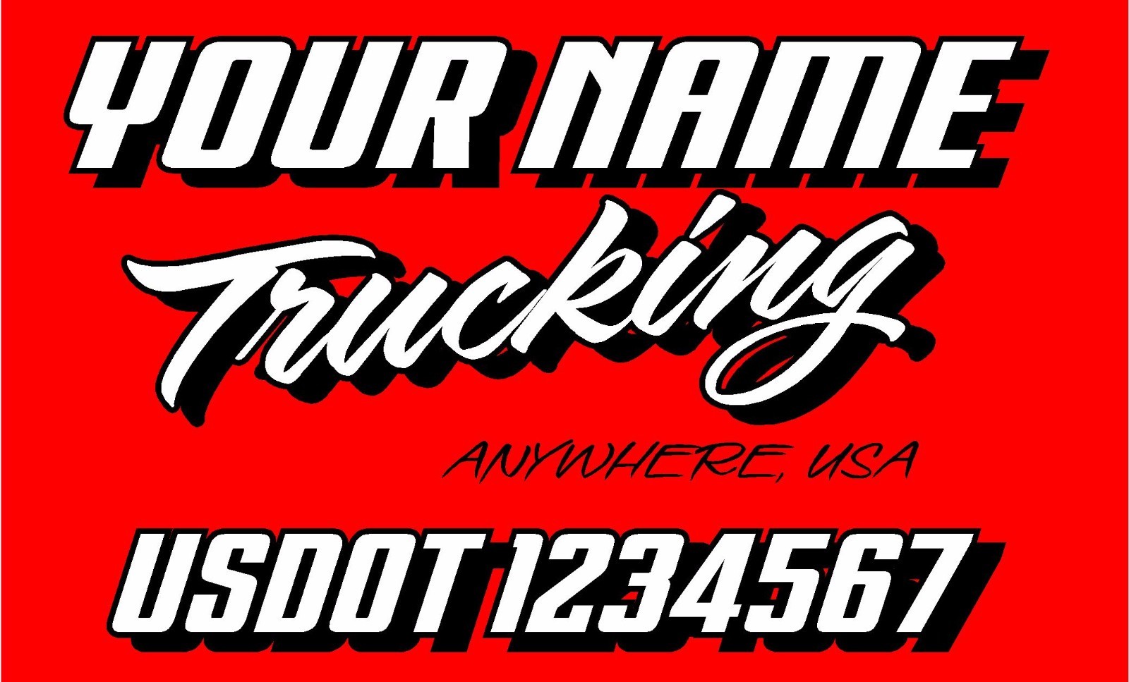 Truck lettering set custom 2 color your name, Biz & usdot vinyl decal sticker #3