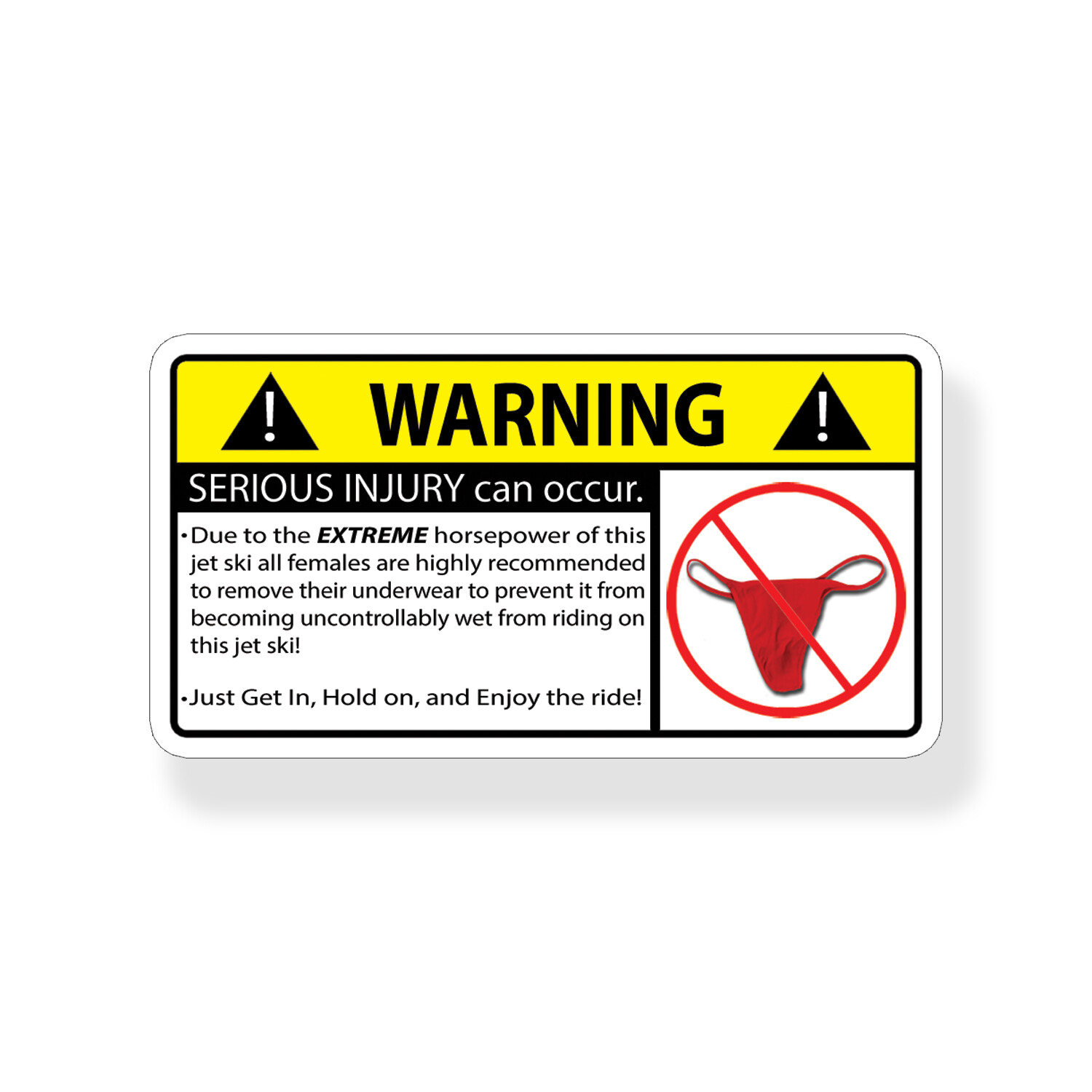 Sexy Jet Ski Thong Attention Warning Sticker Extreme OEM Vinyl Decal Graphic