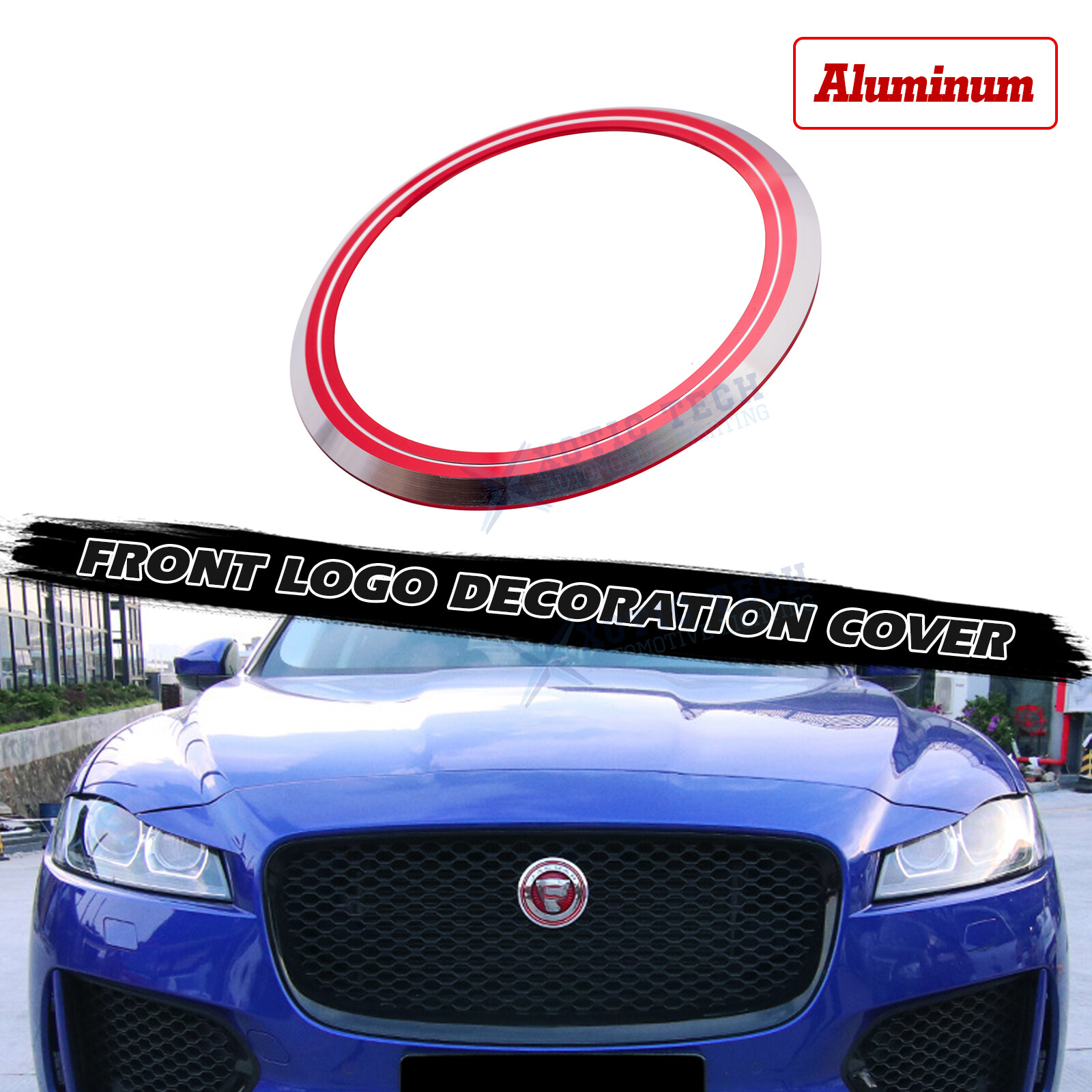 Front Bumper Grille Emblem Badge Logo Ring Cover Trim For Jaguar XJ XJR 2016-up