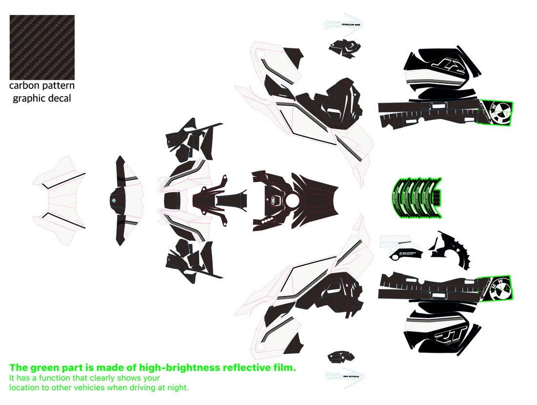 R1300RT Touring Graphic Full Decal Vinyl Sticker Kit (6-1.Option719)