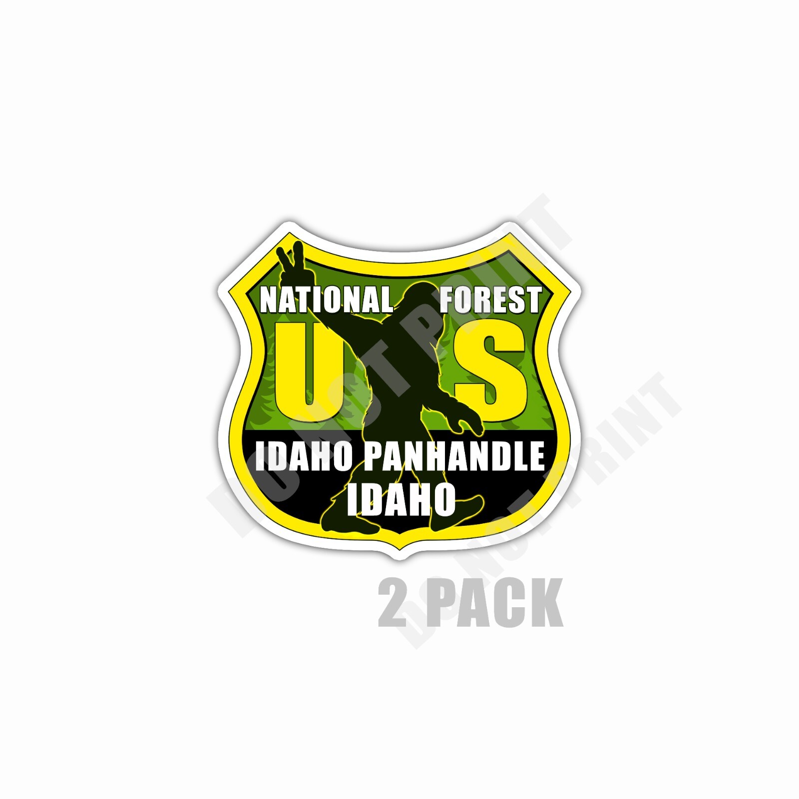 Idaho Panhandle National Forest Idaho Sticker Bigfoot Souvenir Waterproof 2 Pack