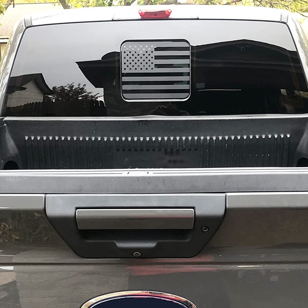 Matte Black Middle Window US Flag Sticker Decal FIT Ford F350 f250 f150 2015-23
