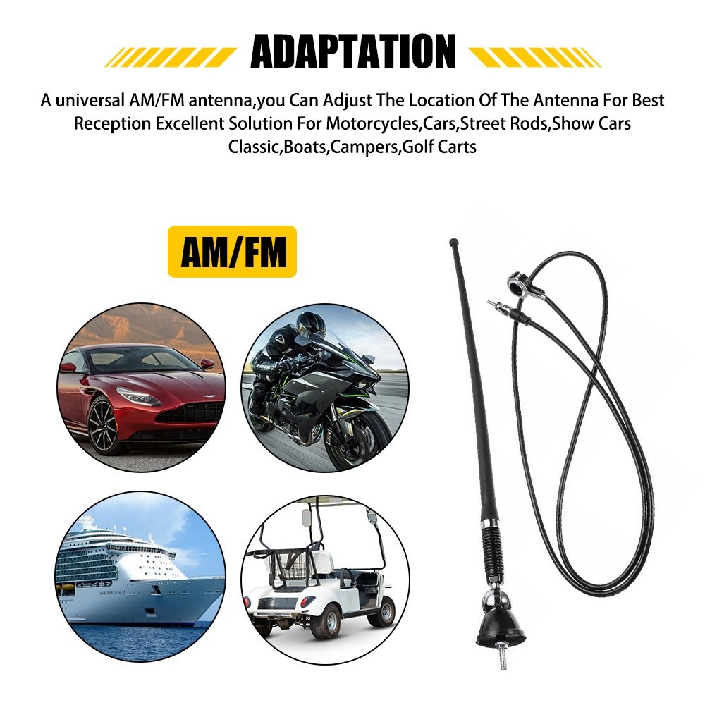 16″ Roof Fender Car Auto Stereo FM & AM Radio Amplified Signal Antenna Un AAA