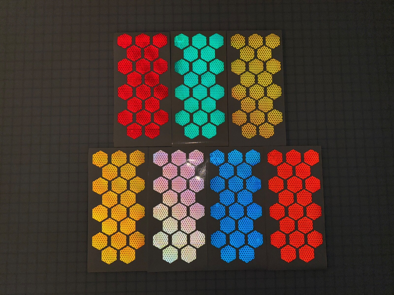 20 Reflective 1.75″ Prismatic Hexagons Oralite V98 (750+ Candelas) Sticker Decal
