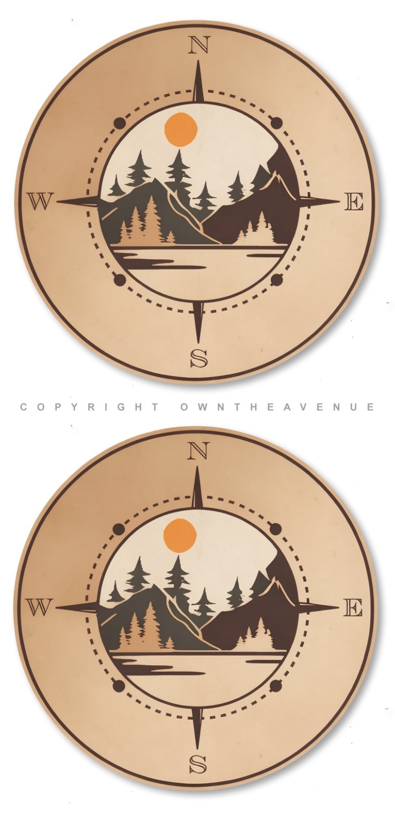 x2 Compass Sticker Decal Off Road Sailing Boating Mud 4×4 Buggy 4.5″ Inches Each