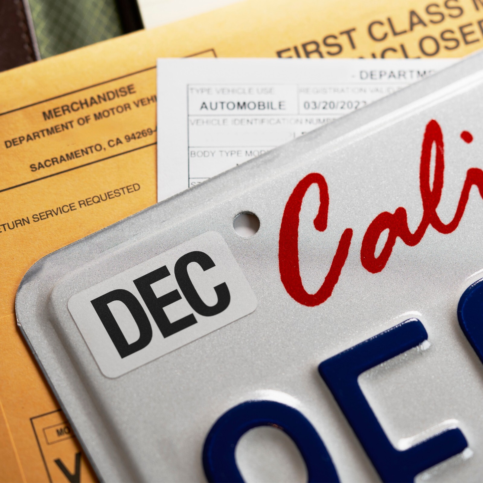 DECEMBER California License Plate NEW 2025 Month Sticker – DMV Registration Tag