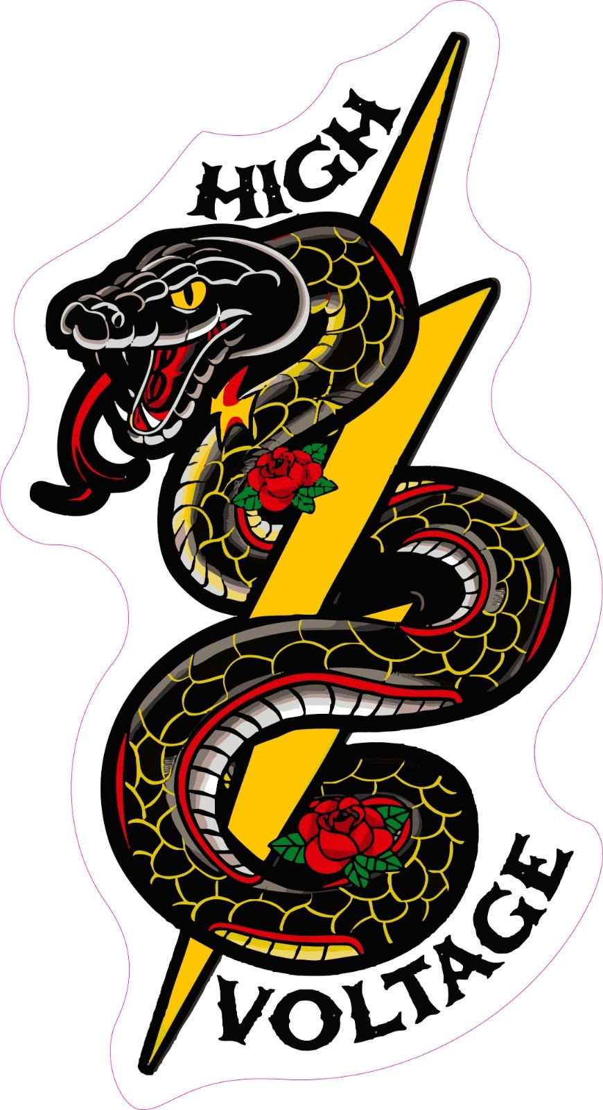 Lineman High Volage Snake Funny Hard Hat Vinyl Bumper Sticker Window Decal