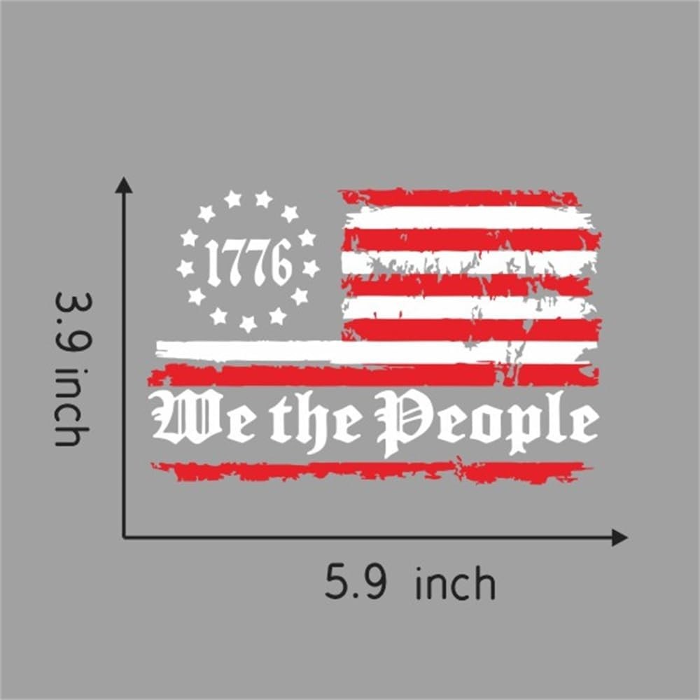 1776 We The People American Flag Decal Distressed American Flag Sticker for C…