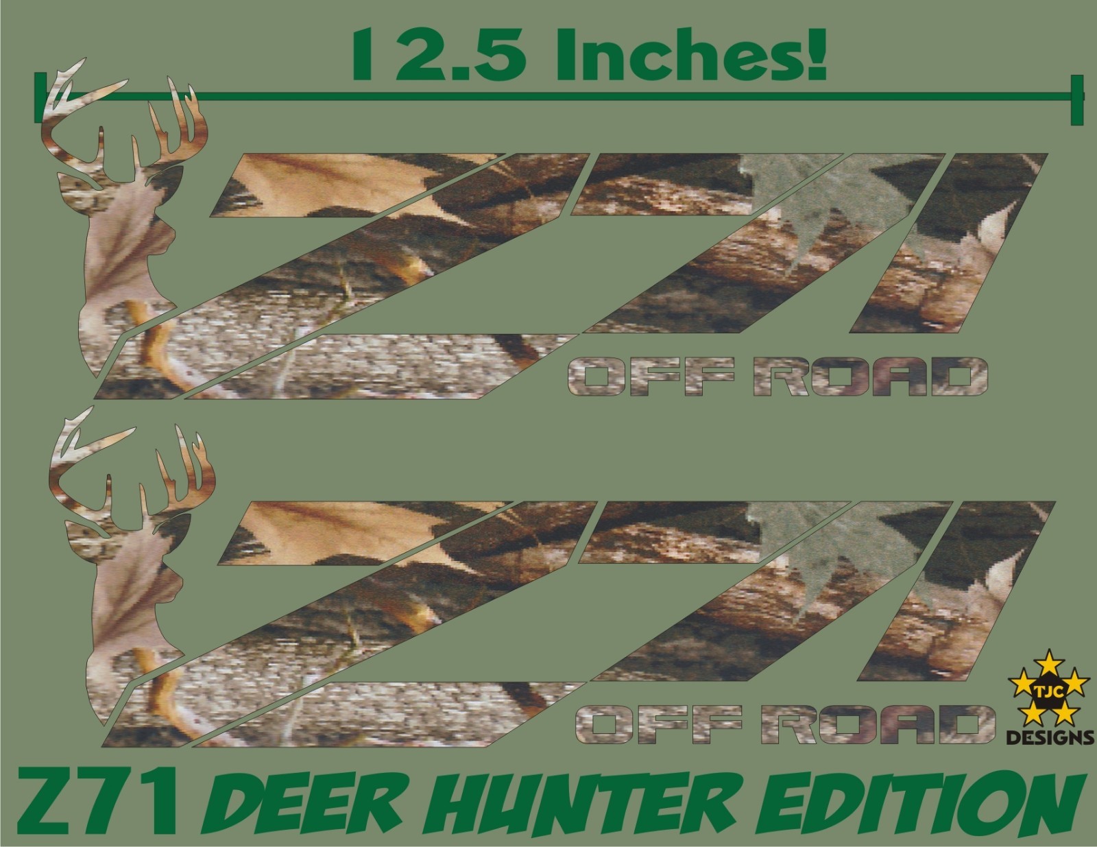 Z71 Offroad Decals (Set) OAK CAMOUFLAGE for Chevrolet Silverado Deer Hunting