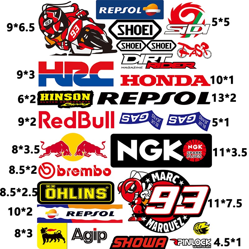 Dirt Bike Motorcycles Supercross Motocross ATV Lot 6 Vinyl Decals Stickers A4