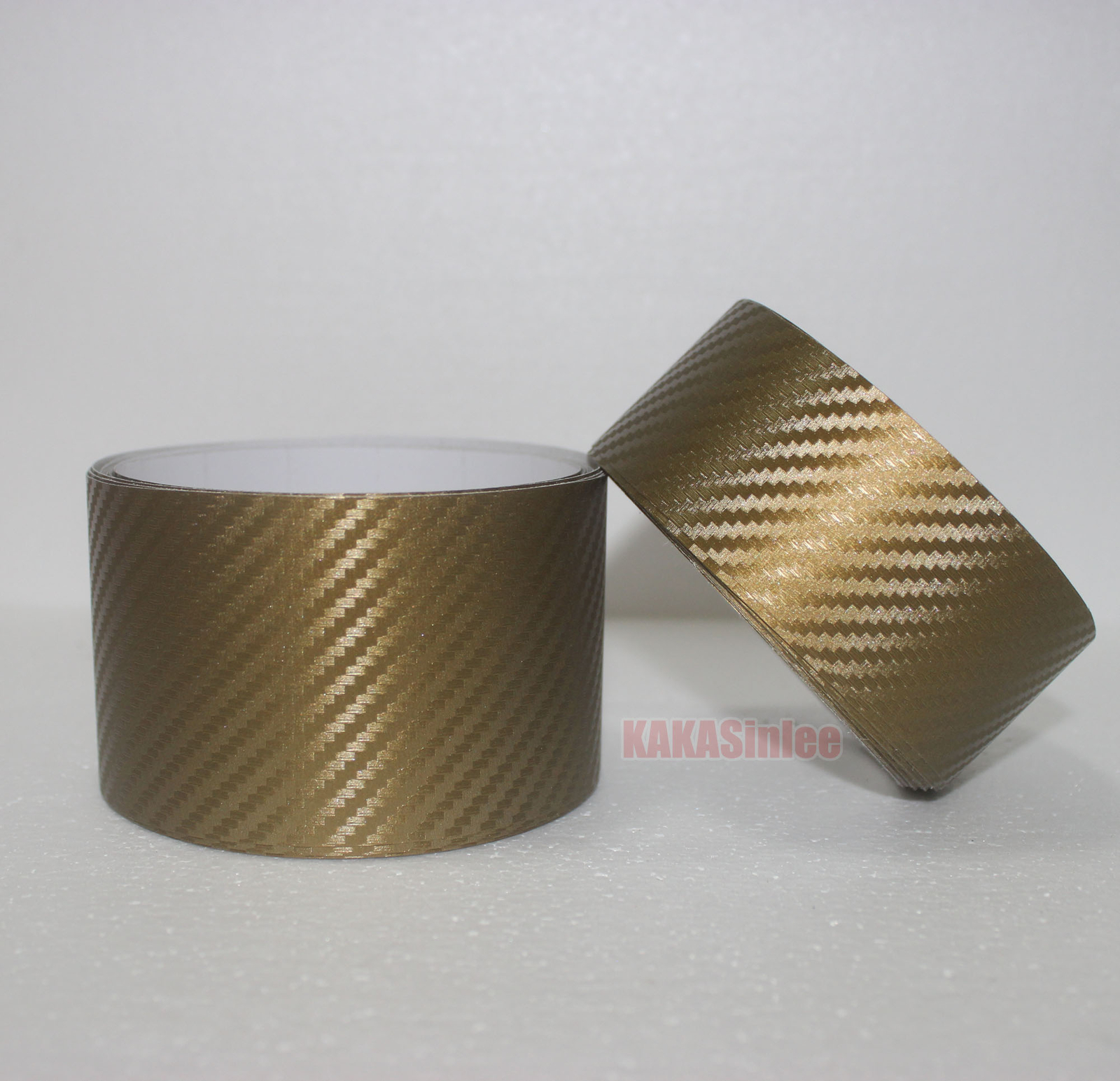 3D Gold Sheet Car PVC Grain Carbon Fiber Vinyl Tape Wrap Sticker Decors Strips