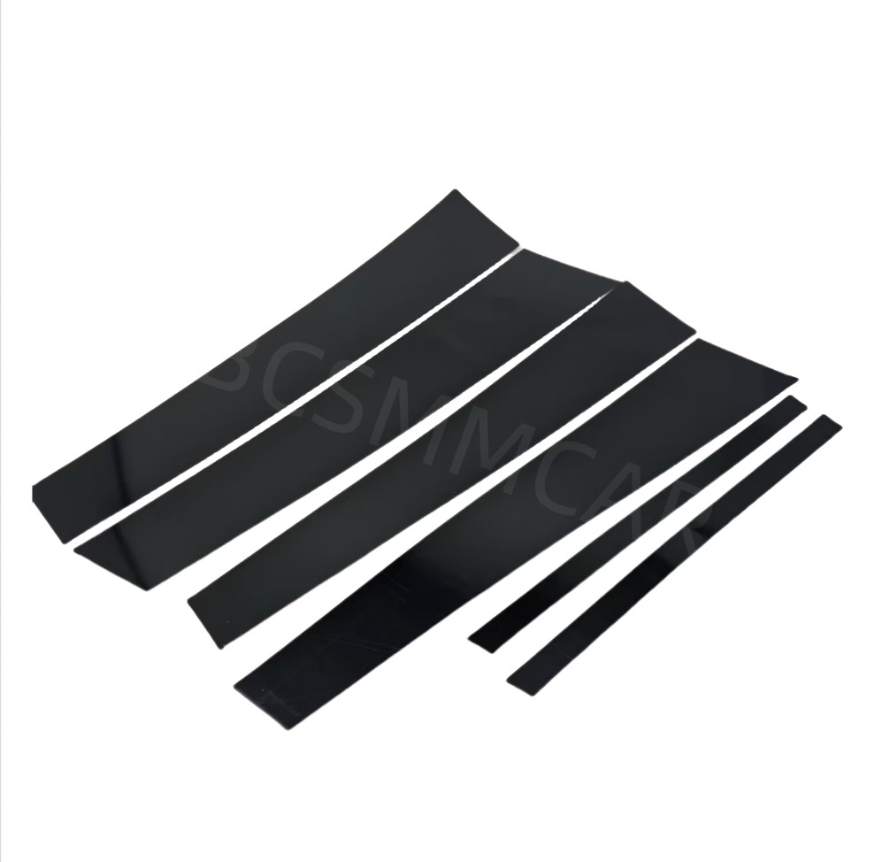 Glossy Black Car Side Pillar Posts Stickers Door Window Cover Decor Accessories