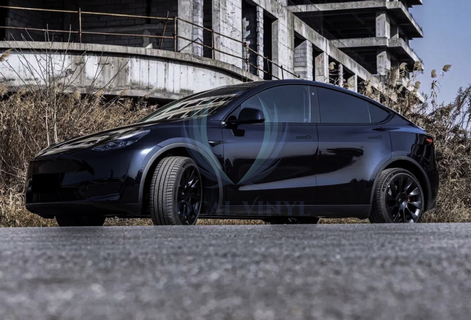ESSMO PET Super Gloss Metallic Azurite Black Vehicle Vinyl Wrap Decal Like Paint