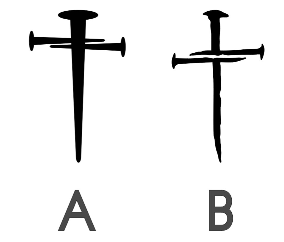 Cross Nail Vinyl Decal Bible Christian Religious “You Choose Color & Size”