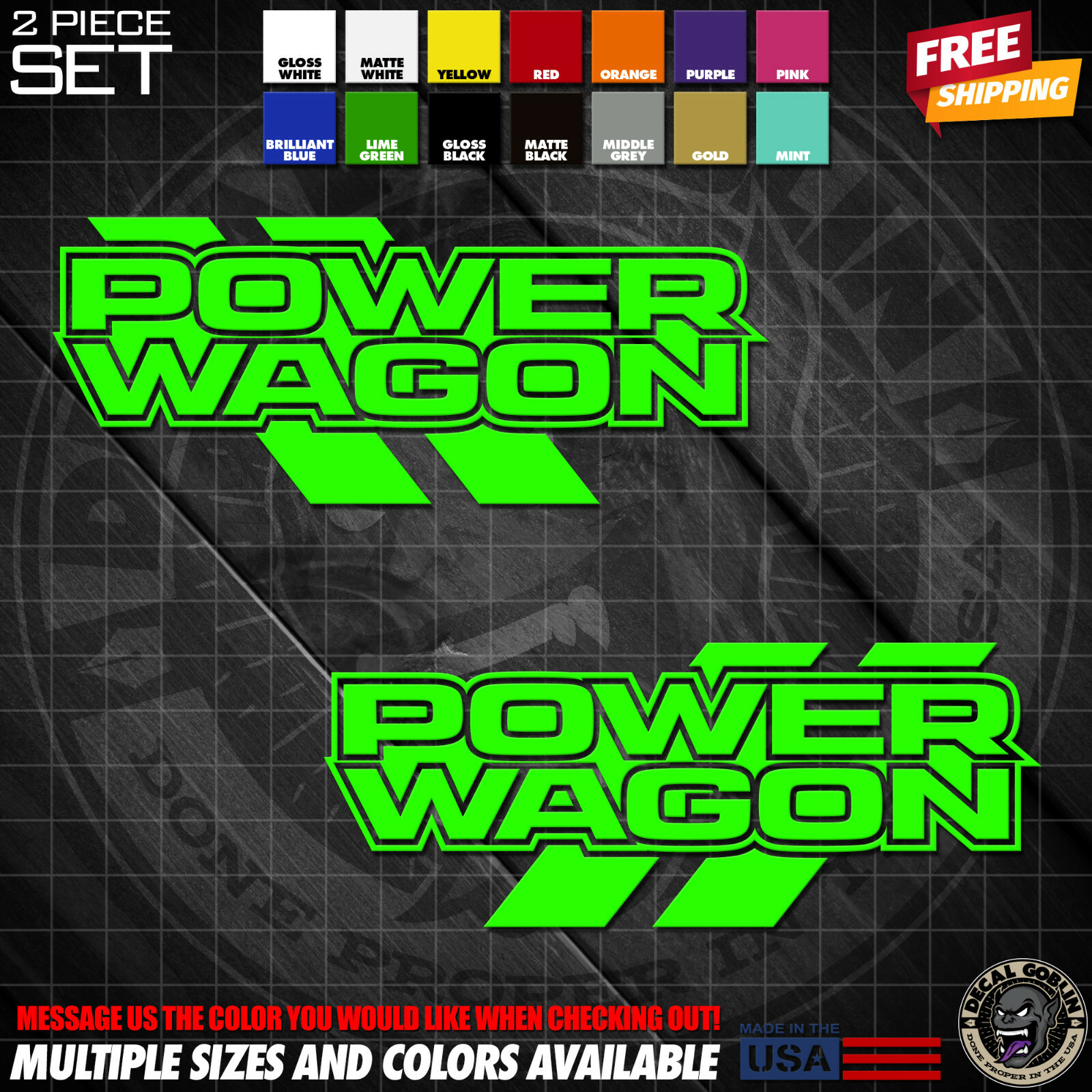 Vinyl Stickers Decal Graphics For Dodge Ram Fits Power Wagon Hash Truck Set x2