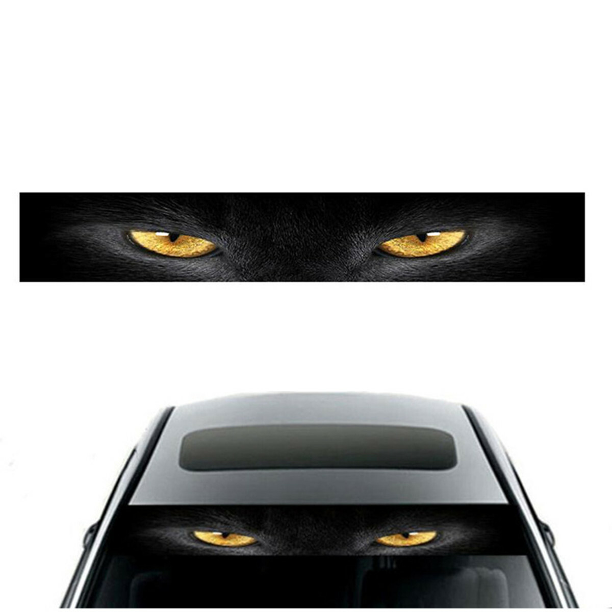 Car Front Windshield Sunshade Decal Window Yellow eye leopard Sticker Waterproof