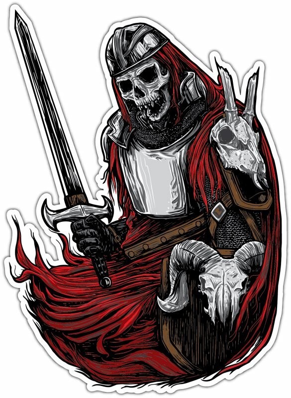 Death Warriors Warrior Knight Skull Car Bumper Window Sticker Decal 4″X5″
