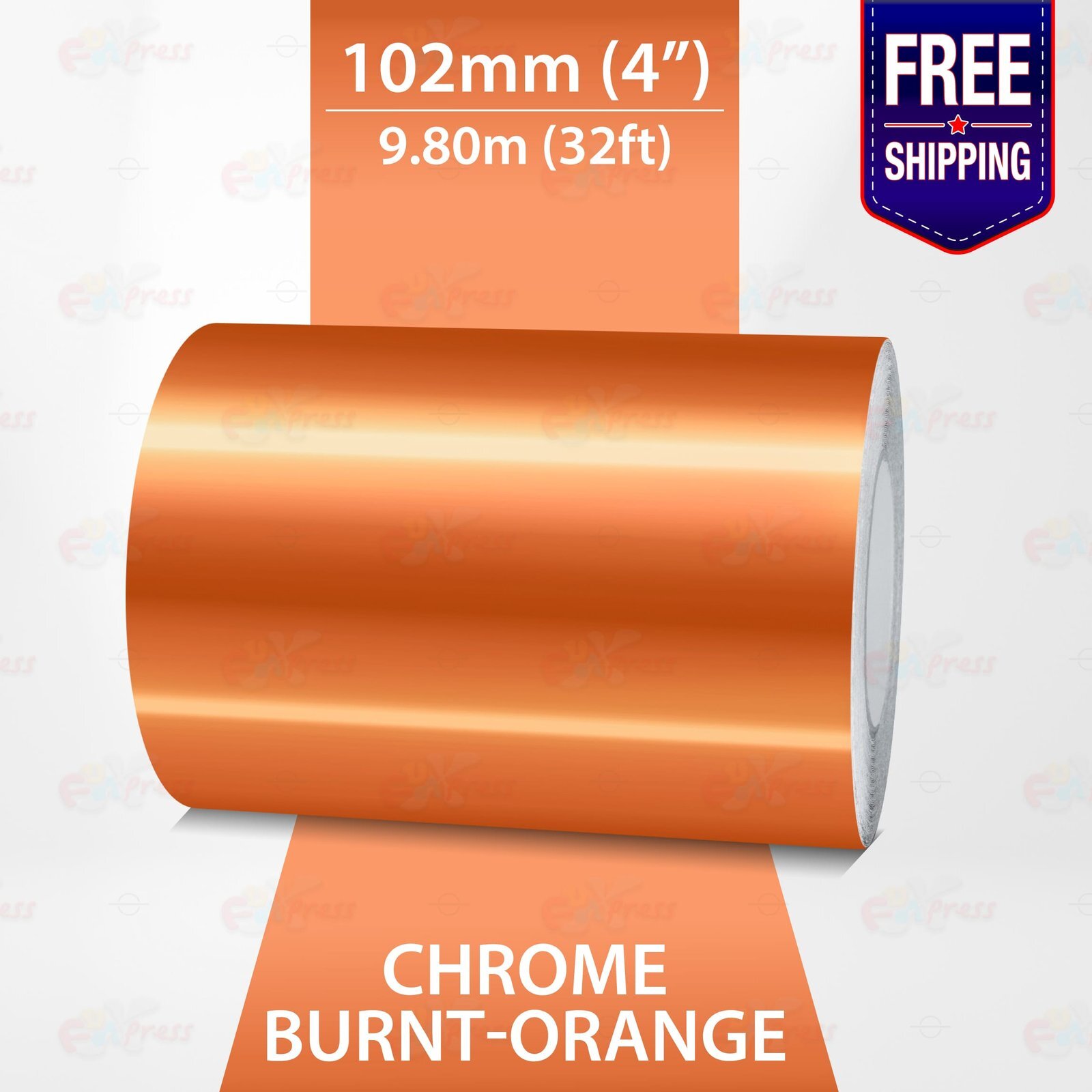 CHROME BURNT-ORANGE 4″ PIN STRIPE Car Model Motorcycle TAPE Vinyl Sticker 102mm
