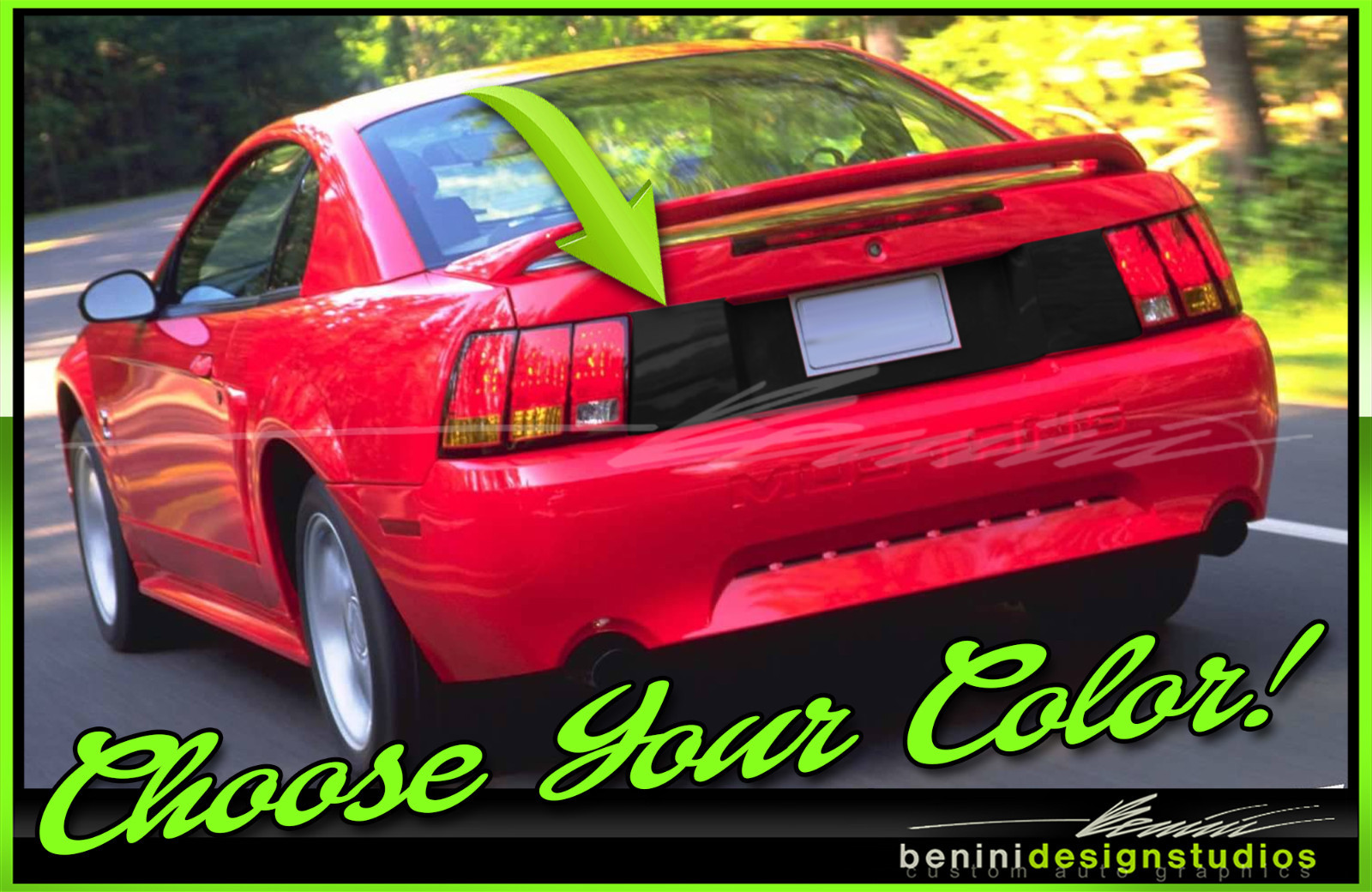 Trunk Blackout Decal Fits – 1999 2000 2001 2002 2003 2004 Ford Mustang GT