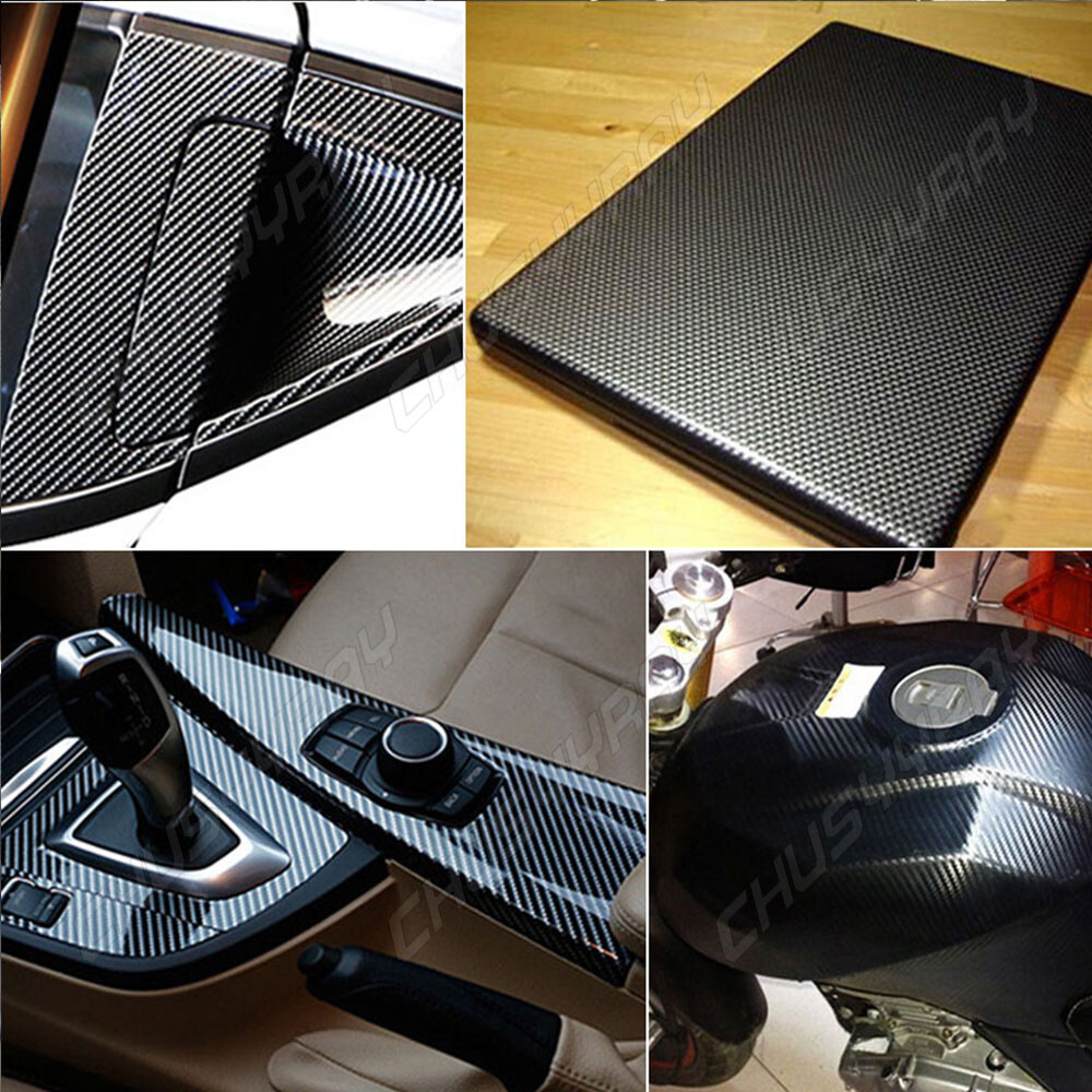 Carbon Fiber Vinyl Car Auto 7D Glossy Wrap Sheet Roll Film Sticker Decal Paper