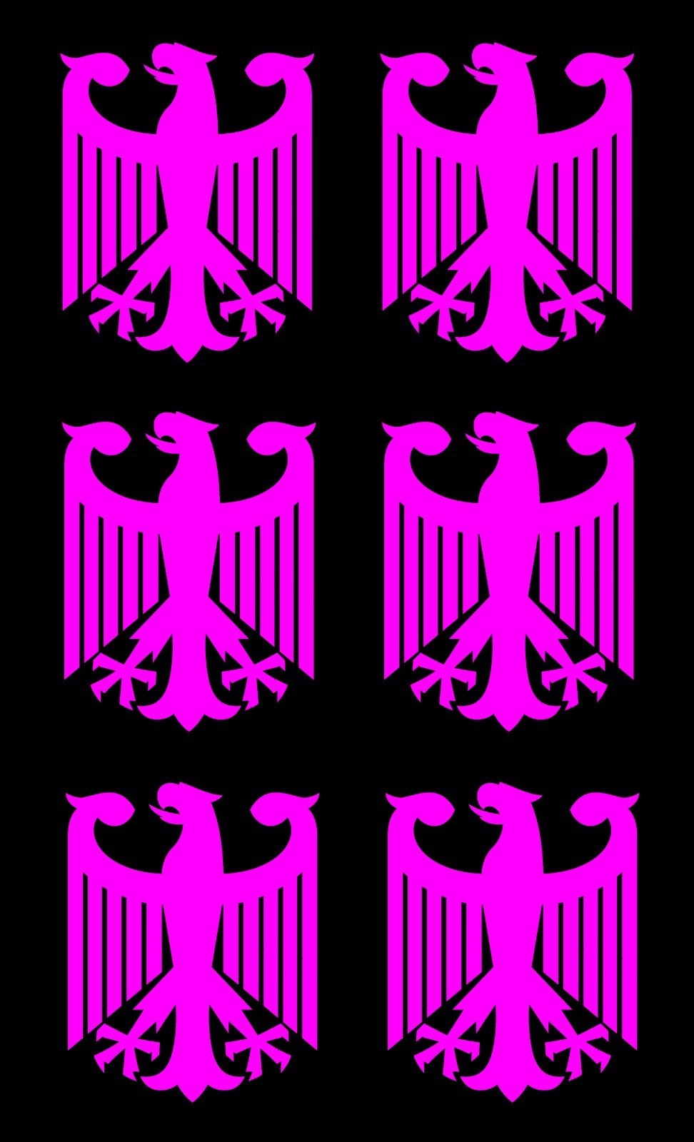 Set of 6 German Eagle Germany Flag Vinyl Decal Sticker Lot Pack