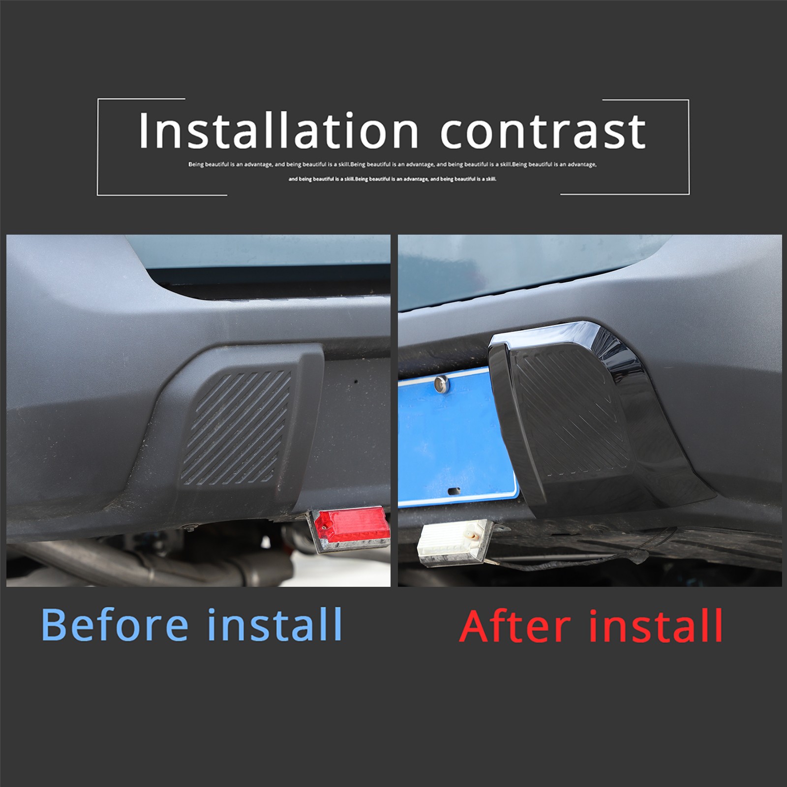 Car Rear Bumper Side Impact Trim Cover Piano ABS Black For Ford Maverick 2022+