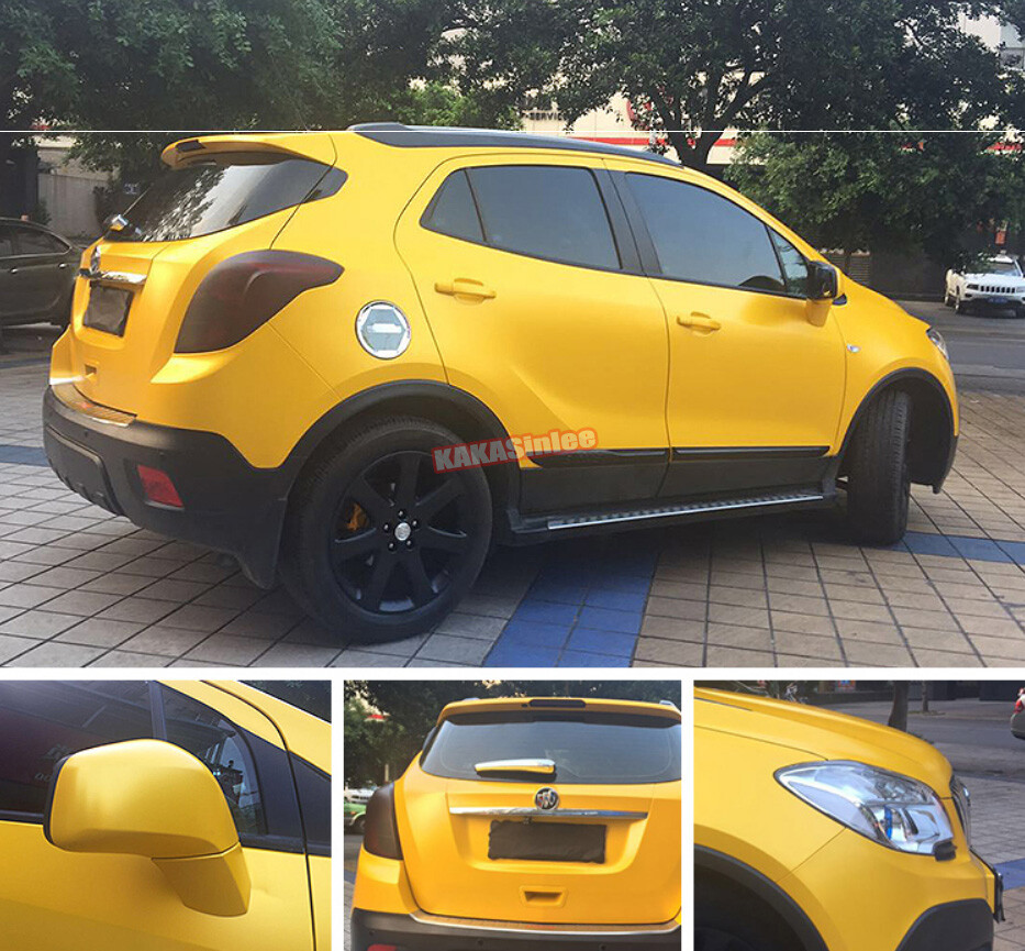 Yellow Flexible Whole Car Wrap Satin Chrome Glitter Pearl Metal Vinyl Sticker AX