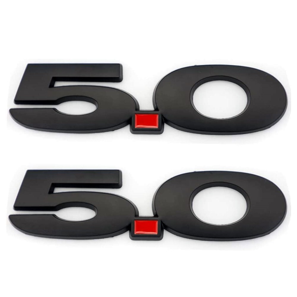 2pcs Chrome/Matte Black 5.0 Emblem Badge for Mustang GT Right Left Fender Decal