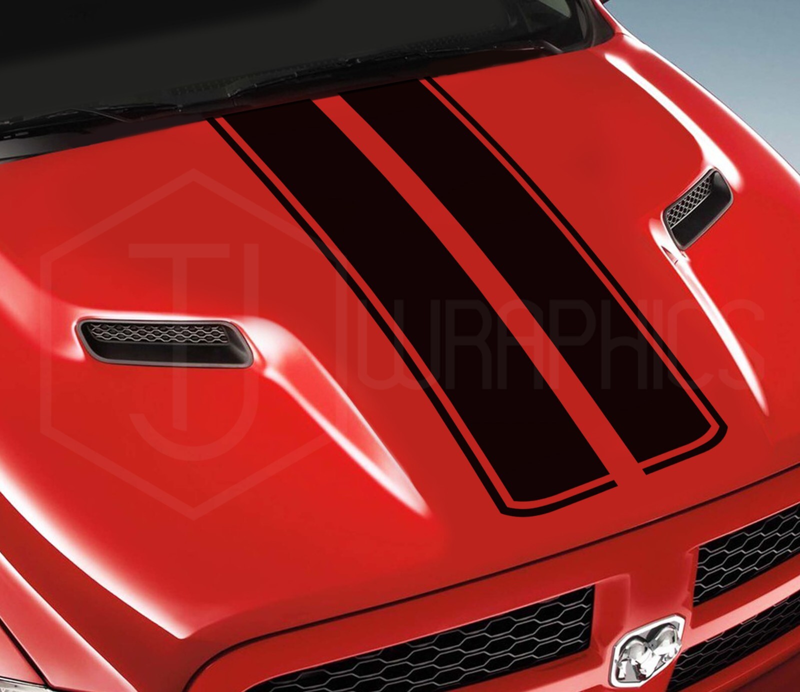 Hood Stripes Decals Fits Dod ge RA M Front Truck Sticker Vinyl Diferent C