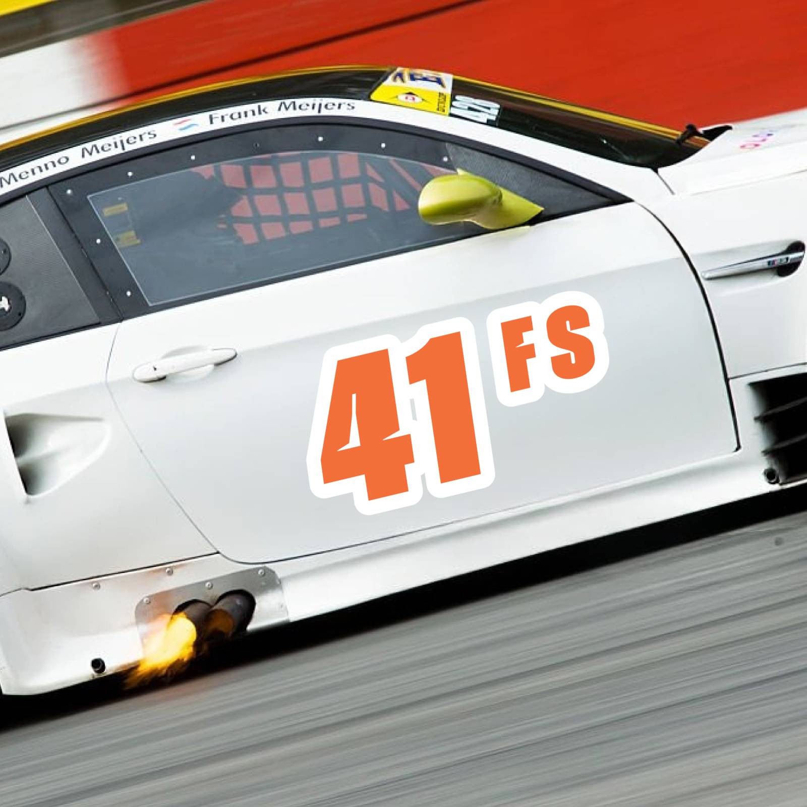 Custom Autocross Number Class Sticker Matte x2 8,10,12-16 inch – White Outline