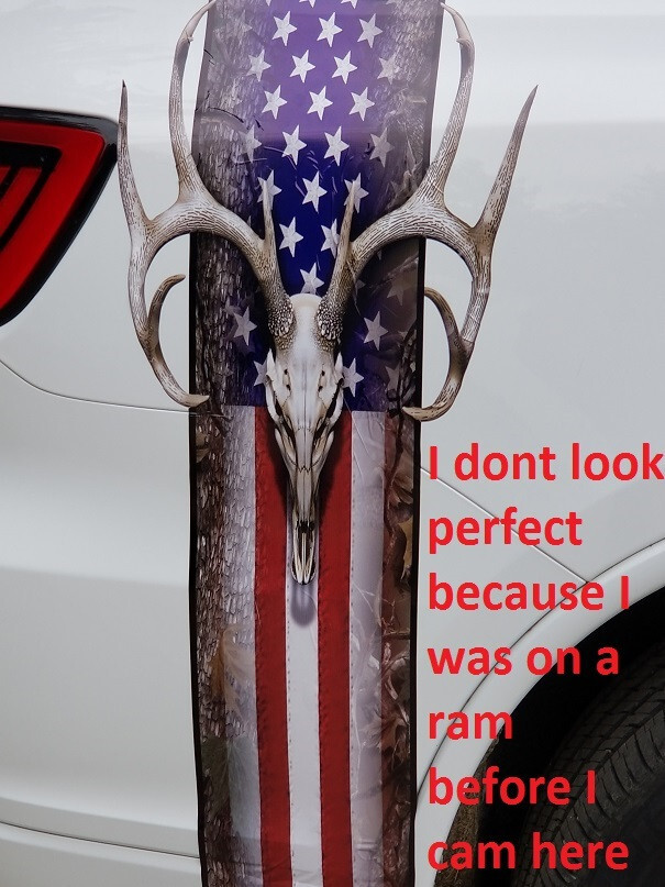 PAIR Americn Flag Deer Camouflage Truck Bed Stripe Decals Stickers
