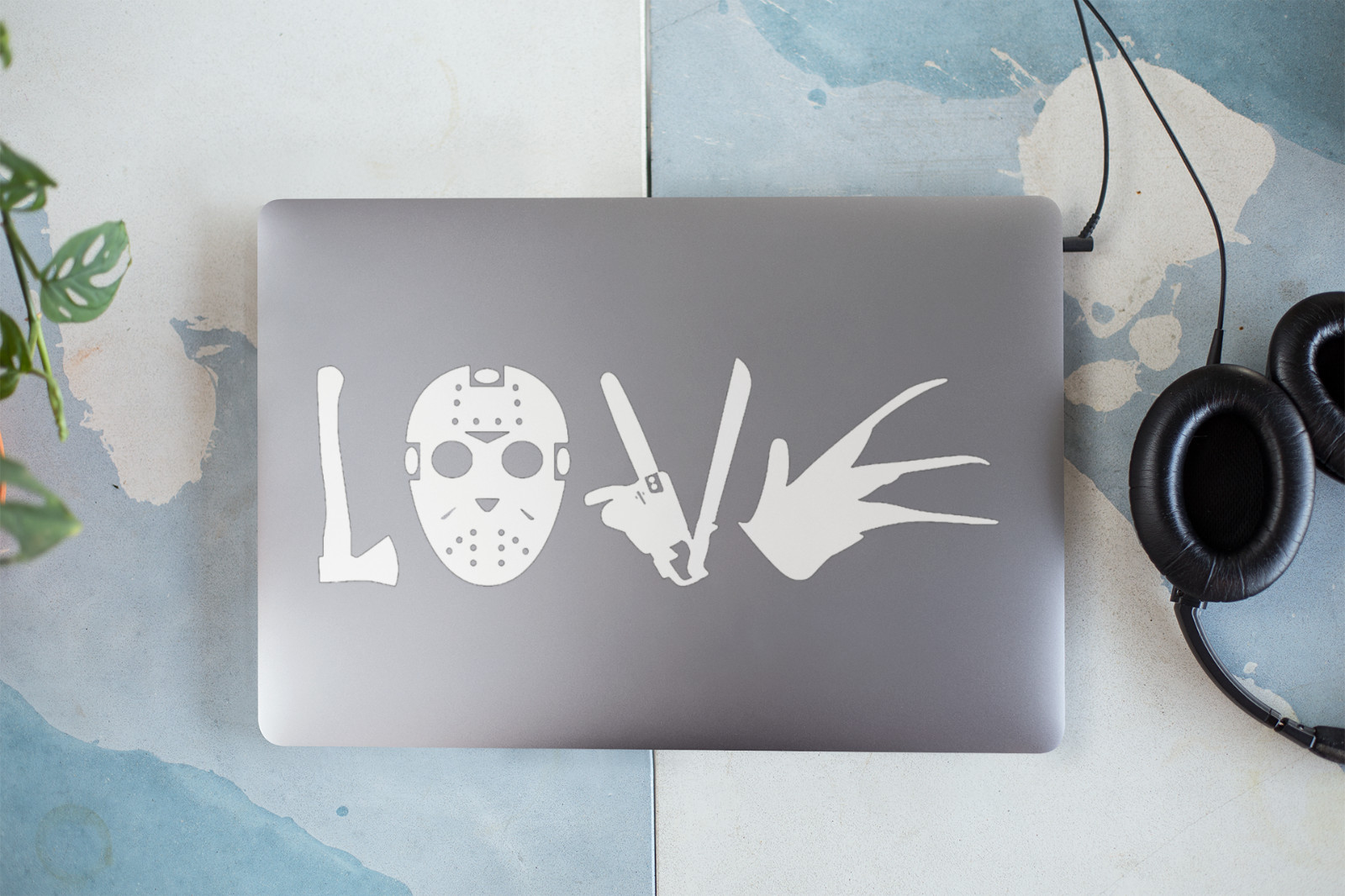 Love Halloween Car Window Decal Scary Laptop Sticker