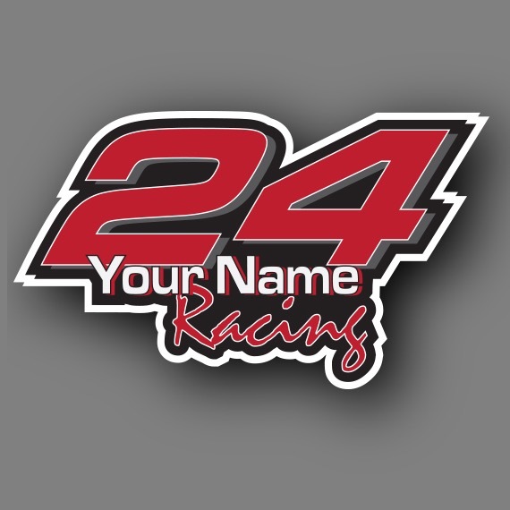 Race Car Number Vinyl Decal Sticker Set Kit Custom Made