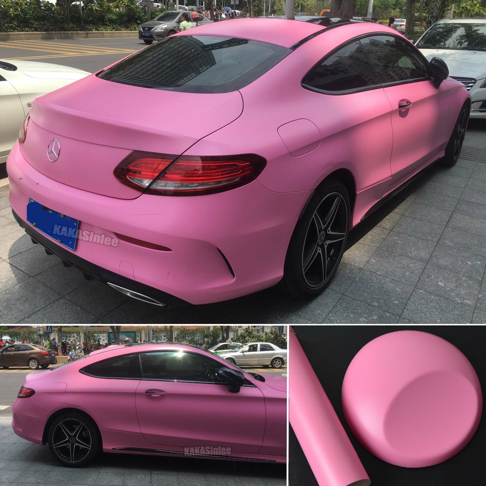 Pink Flexible Matte Satin Car Vinyl Wrap Sticker Decal Adhesive Bubble Free US