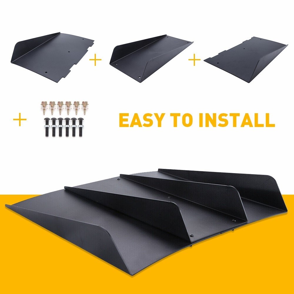 Rear Diffuser 4 Fins Bumper Splitter Chin Spoiler Lower Lip Universal Car M