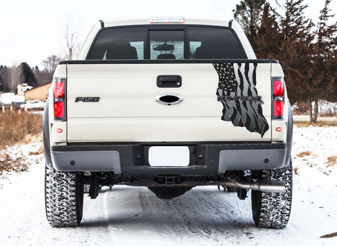 Tailgate Wavy American Flag – Reflective G Style (2010-2014 Raptor)