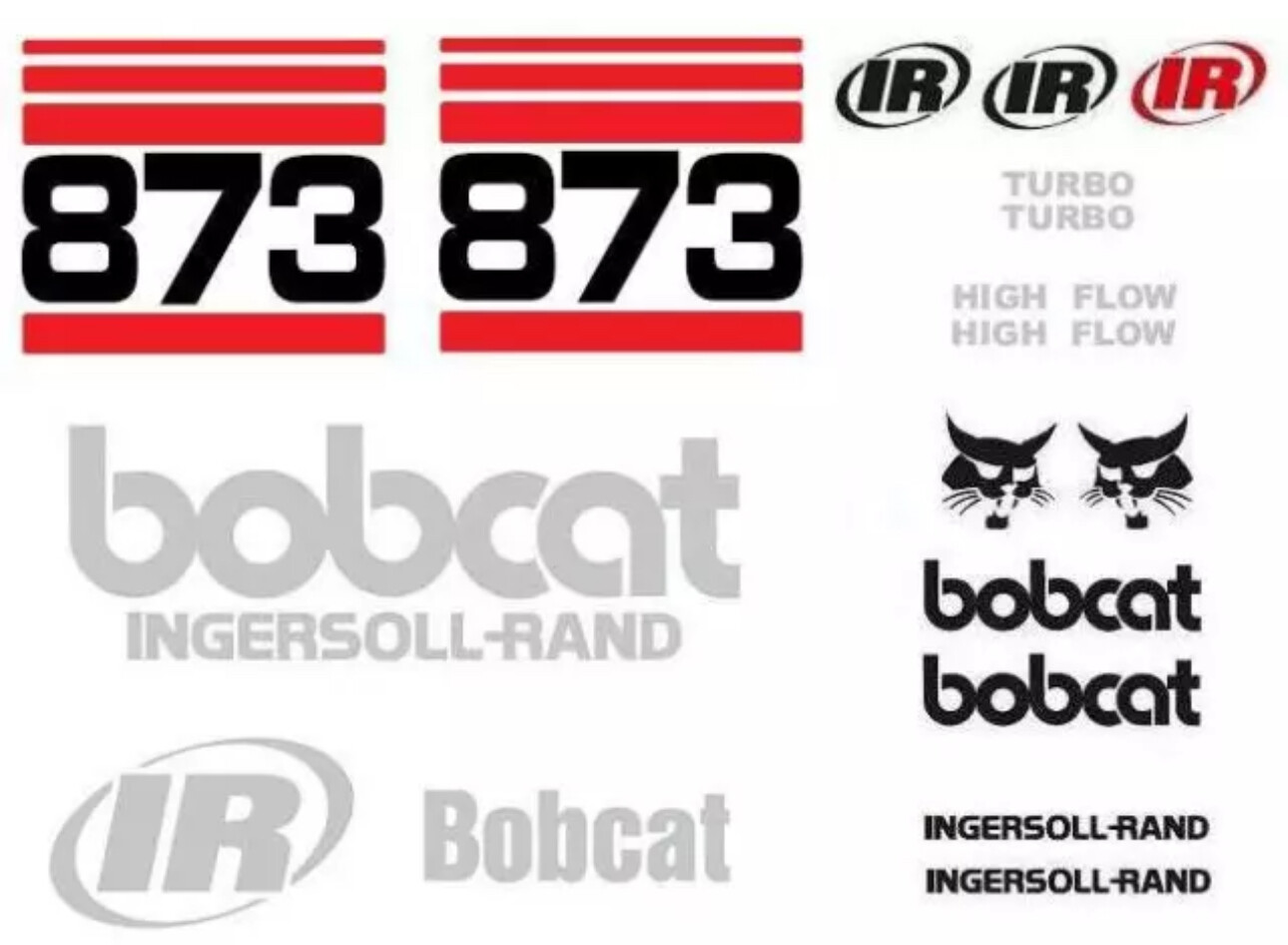 (ORIGINAL LOOK) BOBCAT 873 FULL DECAL STICKER SET KIT M3Y
