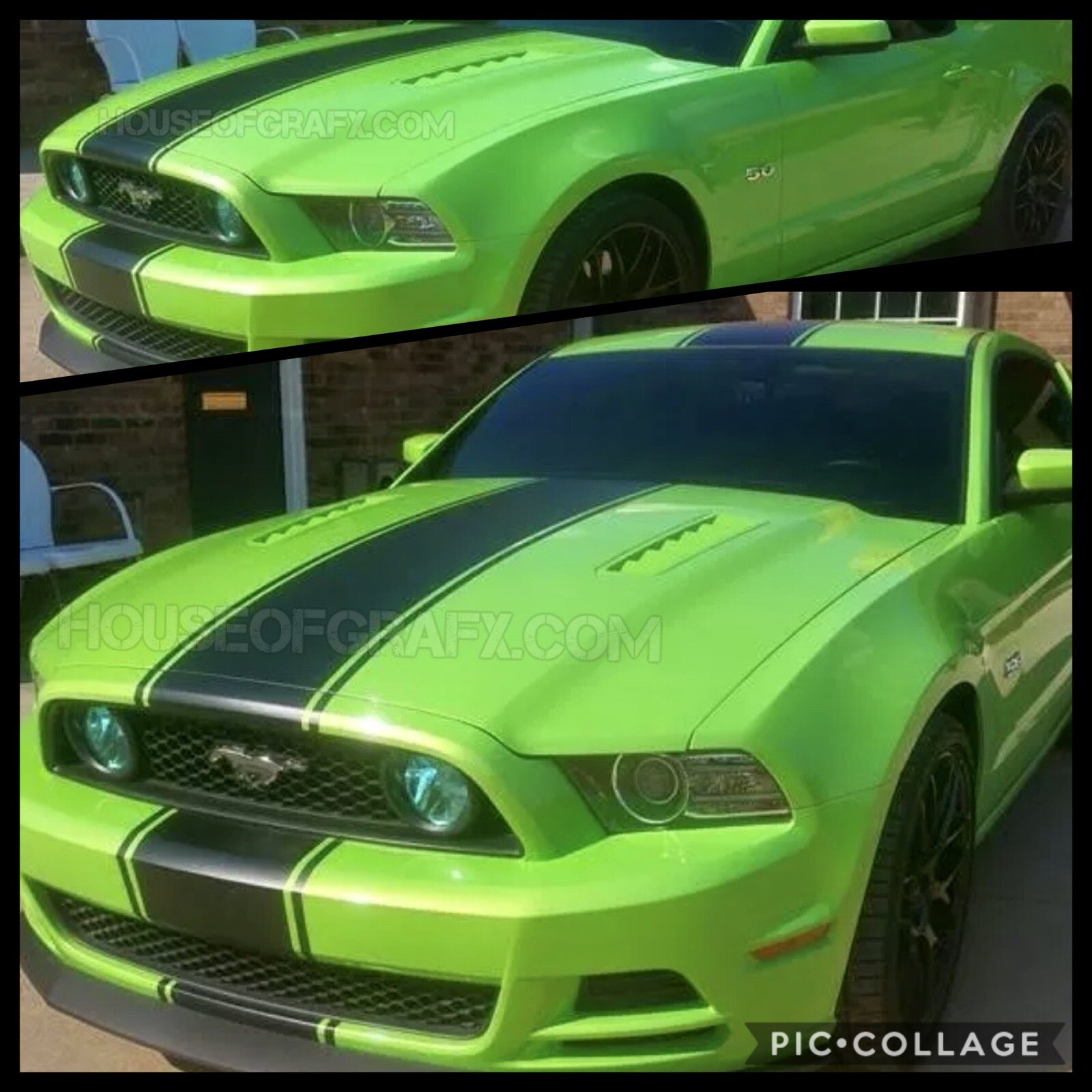 16″ center Racing Rally Stripe graphic fits ANY Model 2010-2023 Ford Mustang