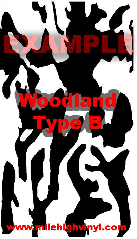 Woodland BDU Type Cerakote Duracoat Airbrush Spray Paint Stencil Camo Camouflage
