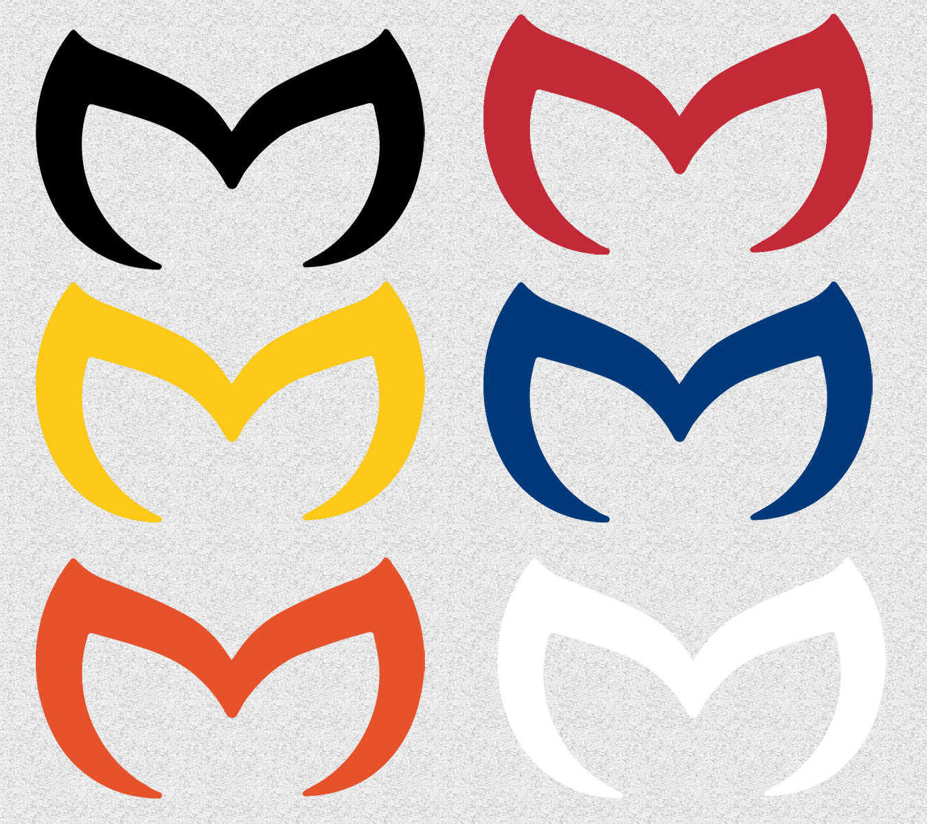 Mazda Evil M Decal Sticker Set Of 2 Matte (Flat) Black Also Available