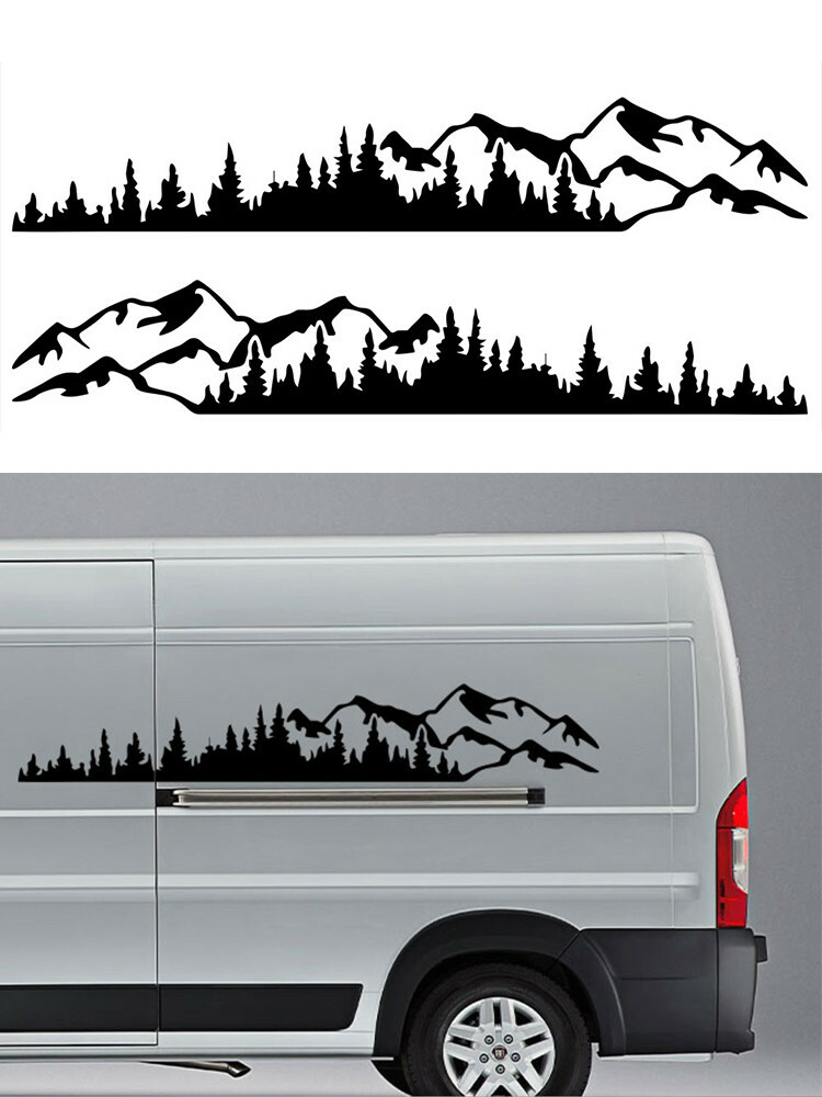 190x32cm Tree Mountain Forest Decal Vinyl Sticker For Car Truck SUV Side Body