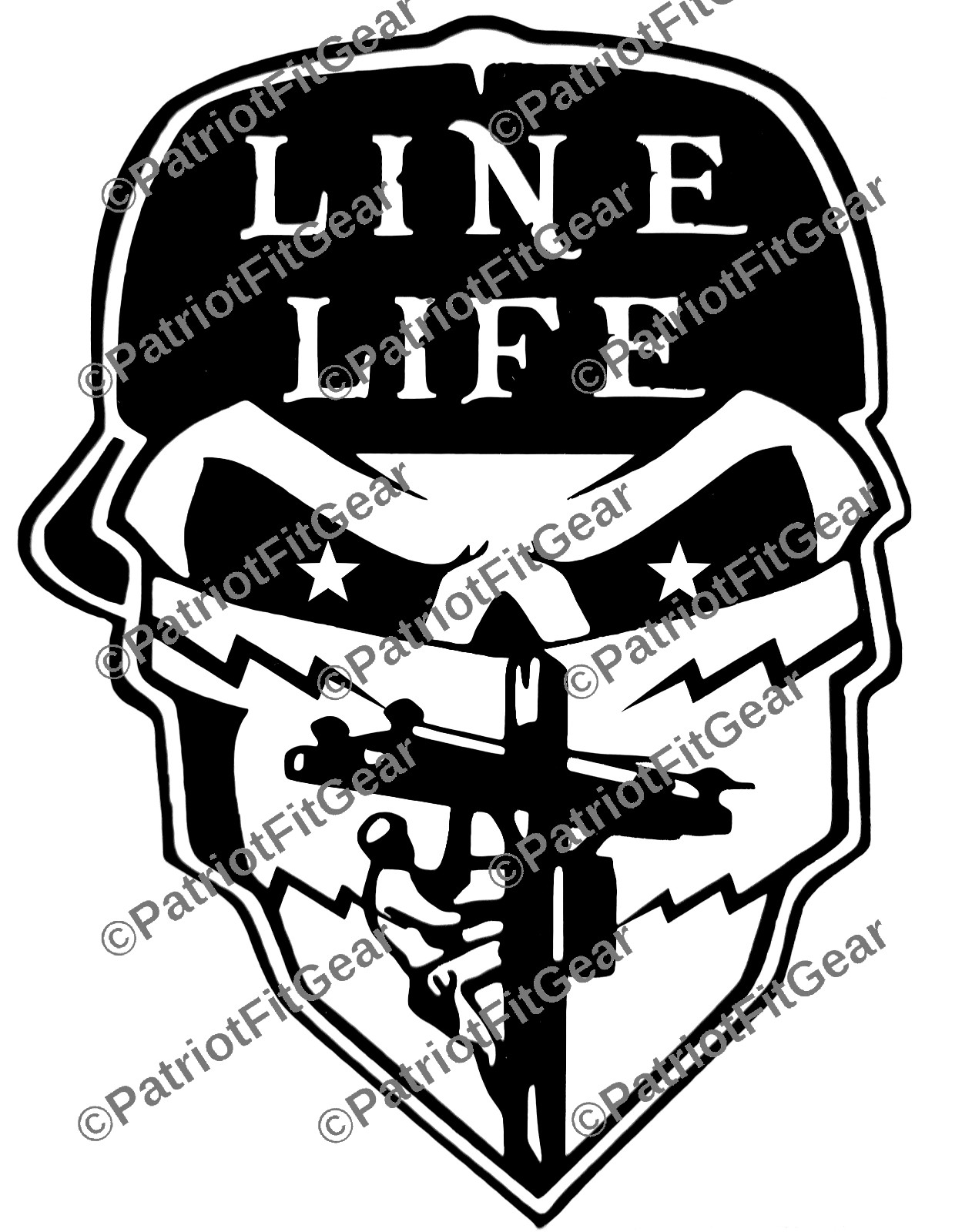 Line Life,Skull,Linesman,Line Work,Lineman,Got Power Thank A Lineman,vinyl decal