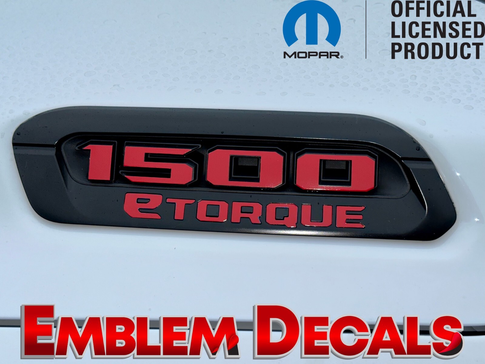 RAM 1500 DT ” 1500 ETORQUE ” Hood Emblems Overlay Decal 2021 2022 2023 2024