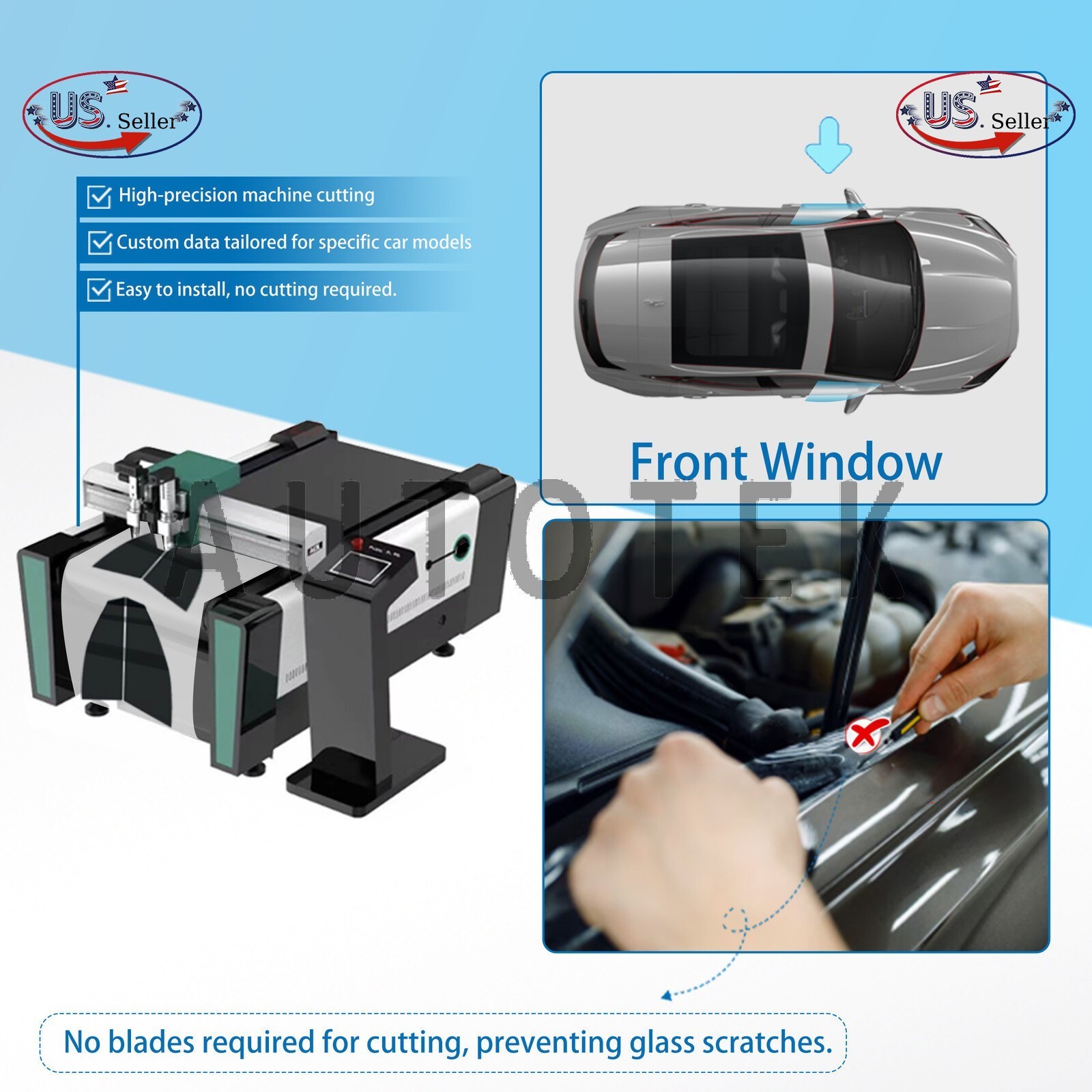 PreCut Film Front 2 Door Window Any Tint Shade For Ford F150 Crew Cab 2015-2020