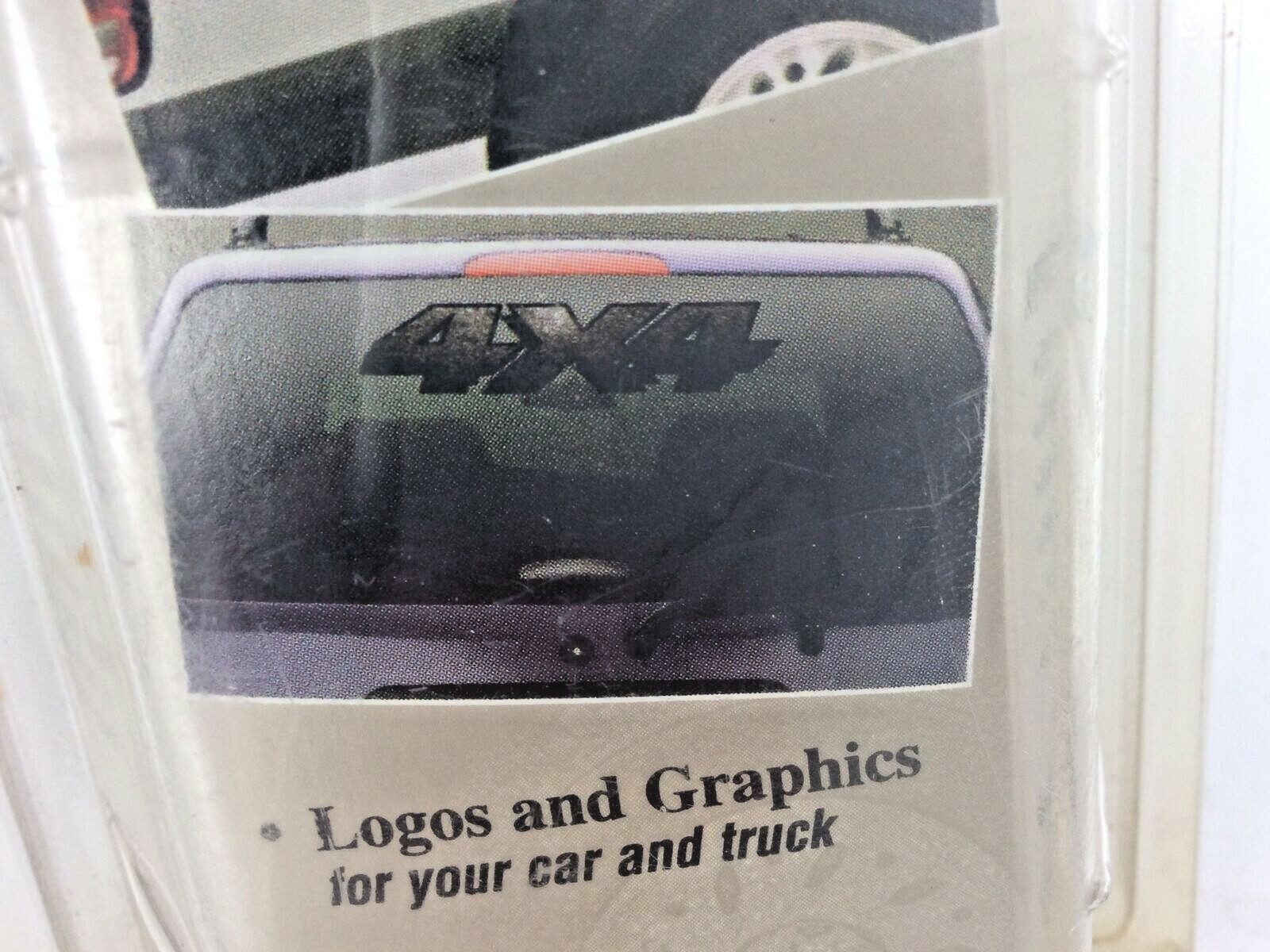 VINTAGE 3M 1980’S *4×4* EXTERIOR DECALS STICKER SILVER/BLACK 4 1/2″ X 24″